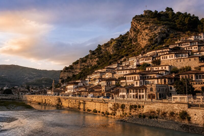 Berat ancient city golden hour